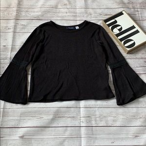 Girls long sleeve black sweater size large, 10/12